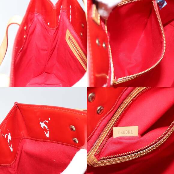LOUIS VUITTON Monogram Vernis Reade MM Hand Bag Red Rouge M91086 - Picture 12 of 12